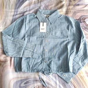 Oat New York Striped Drawstring Shirt